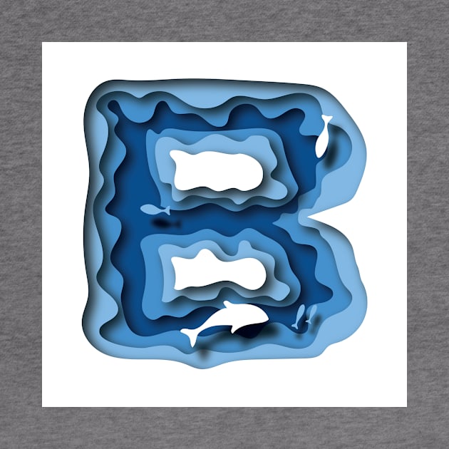 Letter B deep water papercut design by thelazypigeon